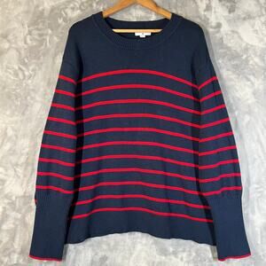La Ligne X Target Striped Pullover Sweater 4X Nautical Preppy Cashmere Classic
